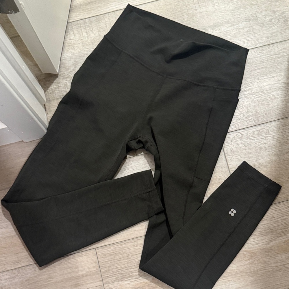 Sweaty Betty Dark Green Super Sculpt High-Rise Leggings MEDIUM